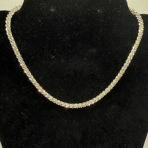 Milor 925 Sterling Silver Popcorn Chain Necklace 15" 18.8g